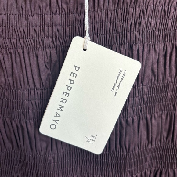 NWT Peppermayo Exclusive - Garden Kisses Shirred Mini Dress - Chocolate, Size 6 - Picture 14 of 15